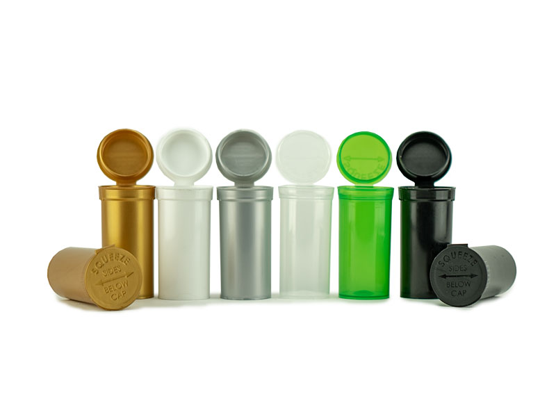 Squeeze Pots Tubs Smell Resistant Stash Jar 13 Dram Pop Tops Mixed Colours 