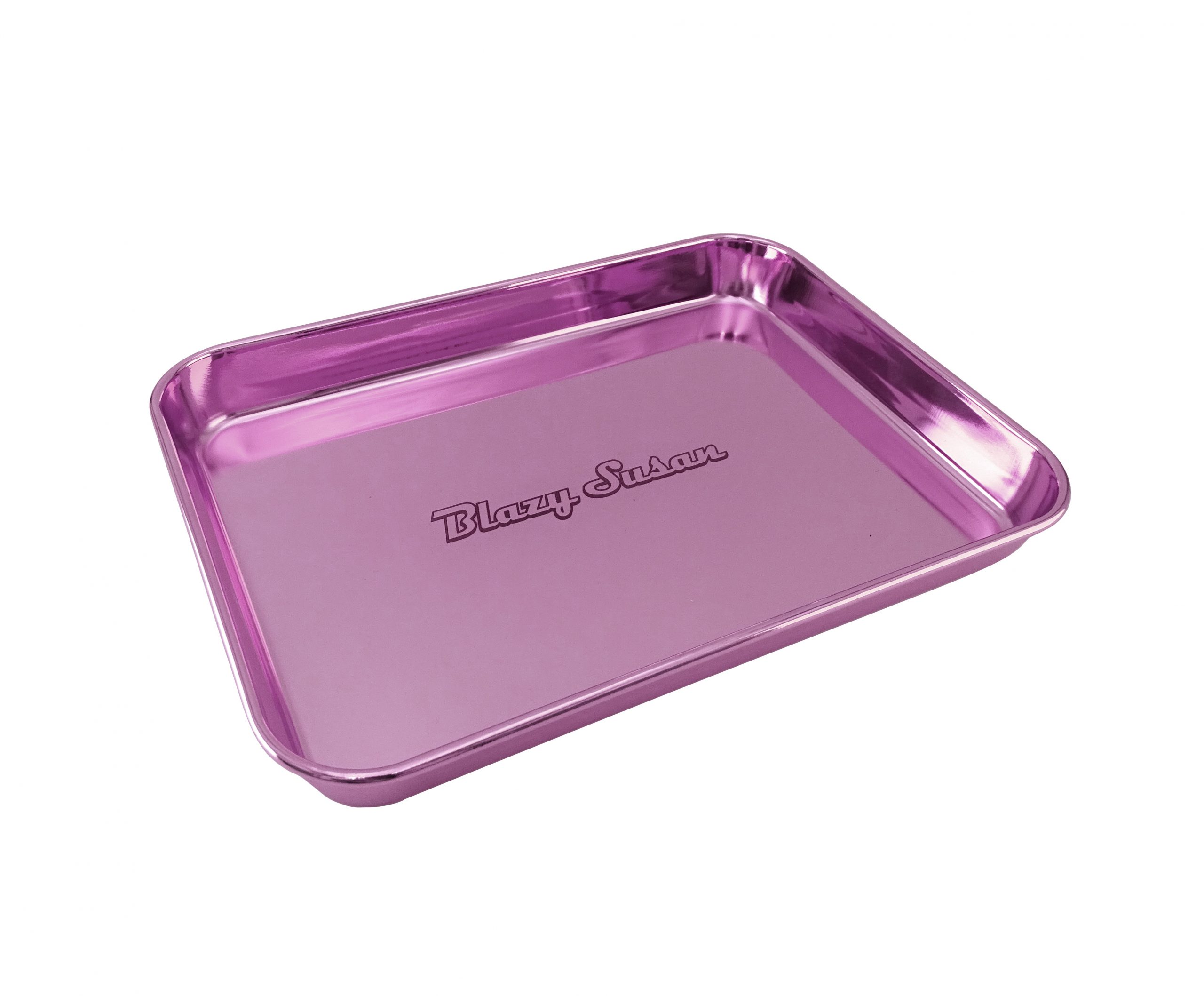 BLAZY SUSAN METAL STAINLESS STEEL ROLLING TRAY ROSE PURPLE