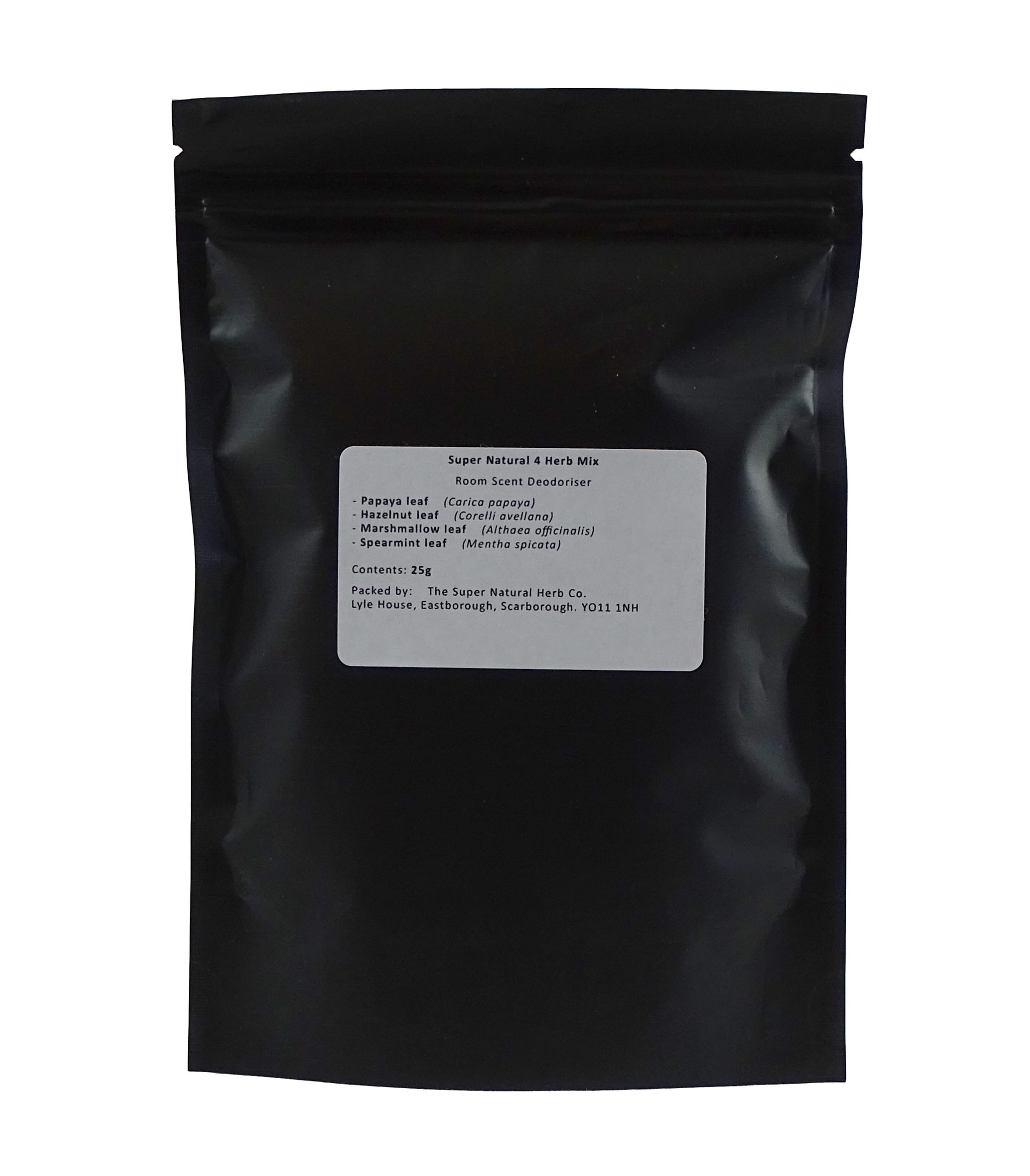 Super Natural 4 Herb Mix 25g Single Pack Back HERB001 scaled
