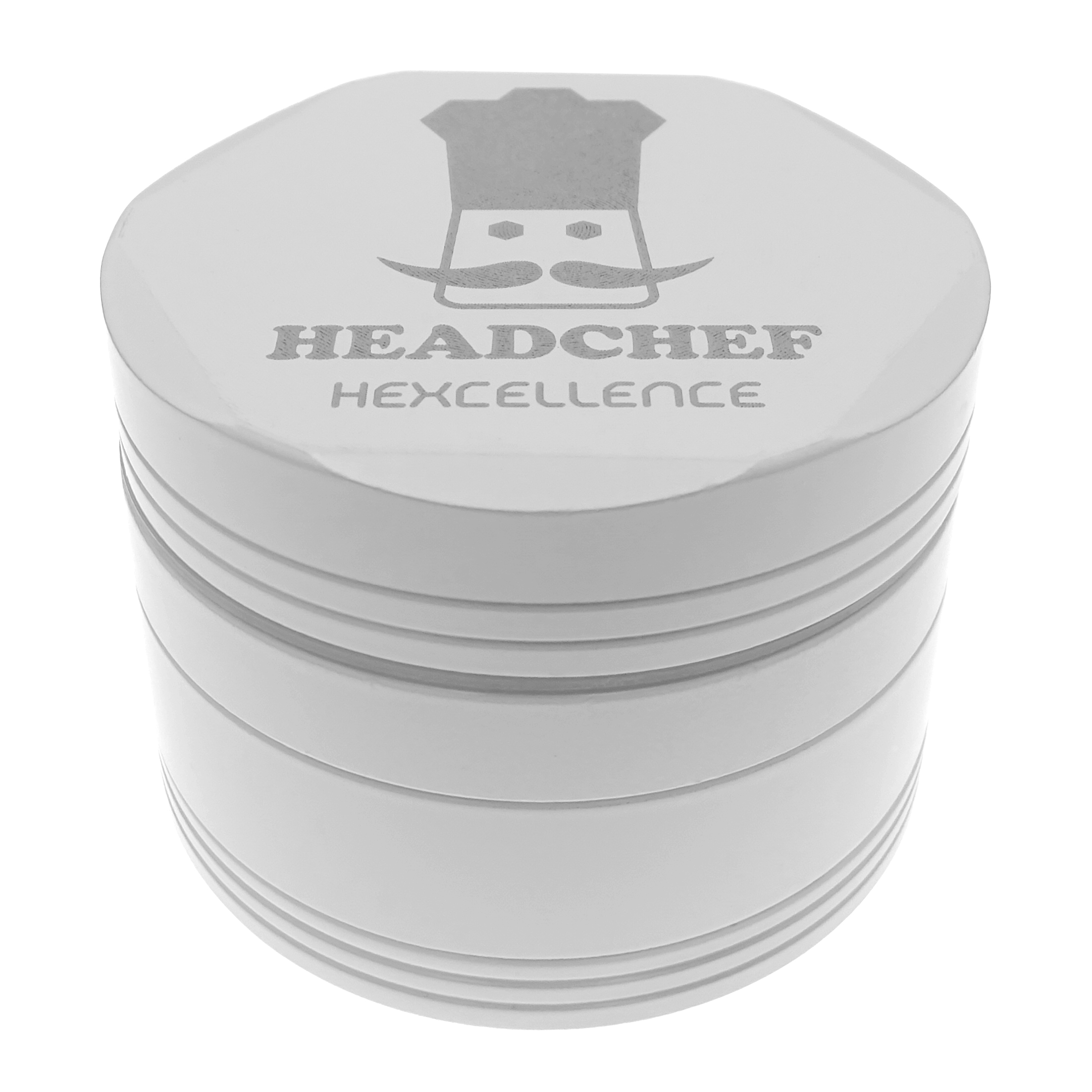 Headchef Hardcore Grinder 62mm 4 Part Whiteout Closed GRHC075